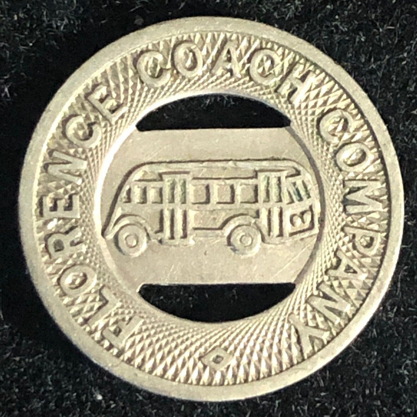 Florence Coach Company (SC) G/F One Fare Bus Token 16mm VGC