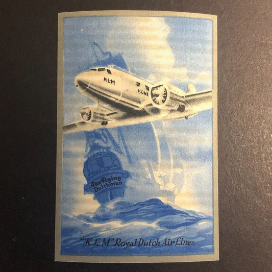 KLM Royal Dutch Airlines "The Flying Dutchman" Poster Stamp Luggage Label c1938