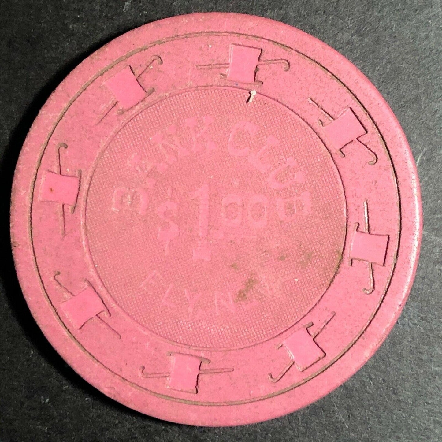 Vintage Clay Casino $1 Chip - Bank Club - Ely, NV