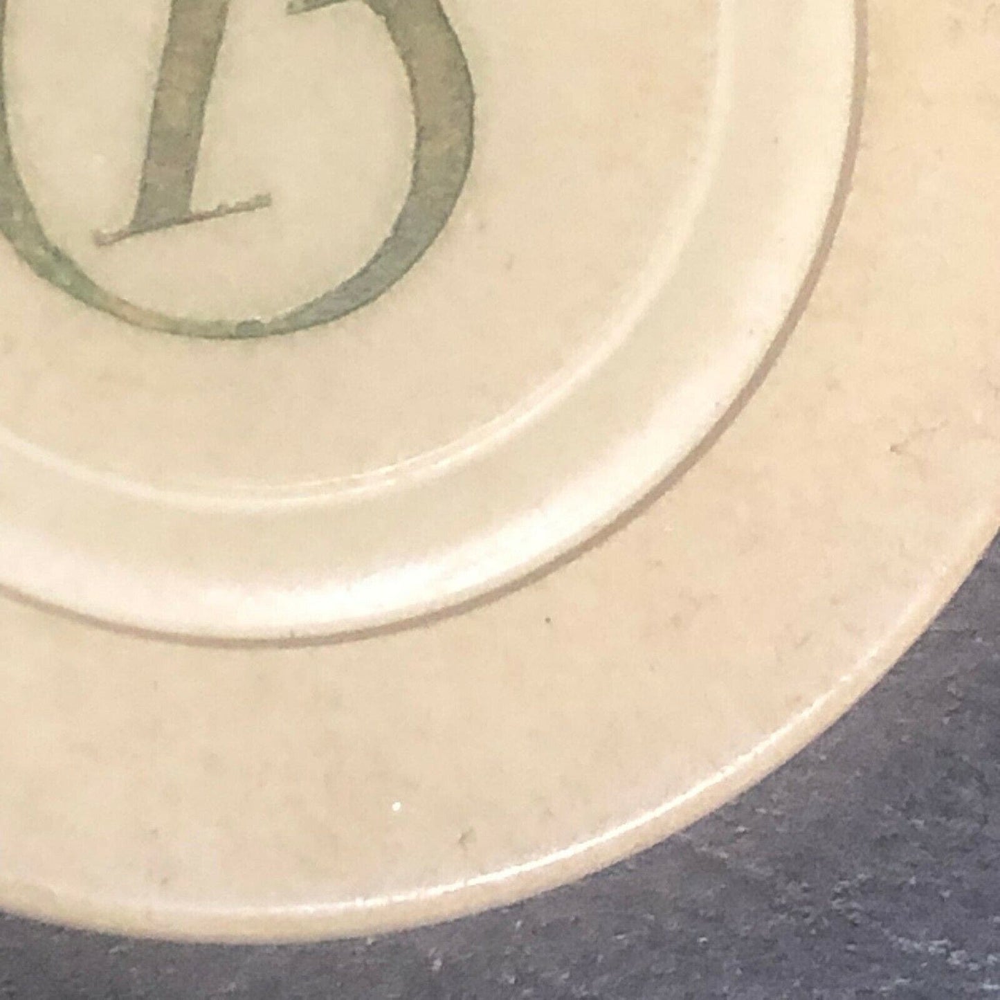 Monarch Clay Poker Chip Single Letter "R" "G" ? Monogram - Eisenstadt Coll.
