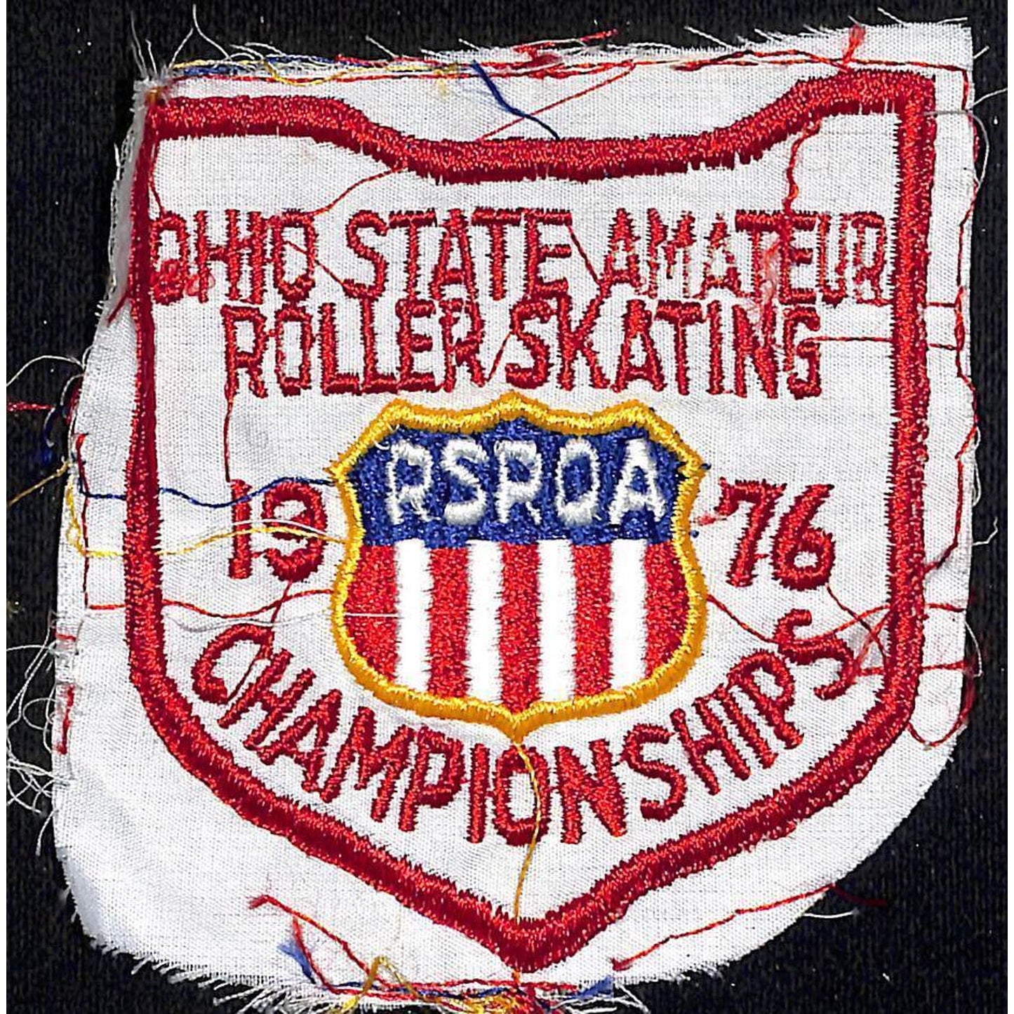 1976 RSROA Ohio State Amateur Roller Skating Vintage Embroidered Patch Champ