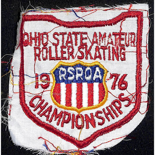 1976 RSROA Ohio State Amateur Roller Skating Vintage Embroidered Patch Champ
