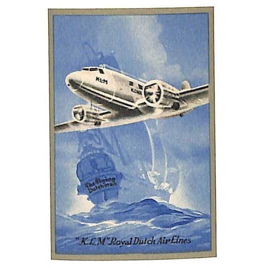 KLM Royal Dutch Airlines The Flying Dutchman - Poster Stamp Luggage Label c1938