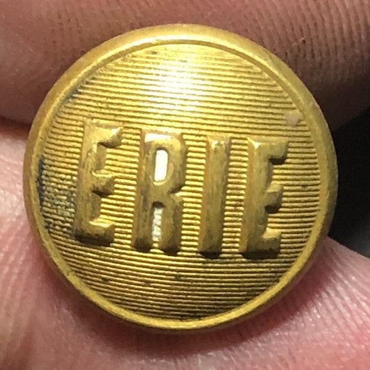Erie Railroad Uniform Button Brass 1/2" Convex - Scovill Mf'g