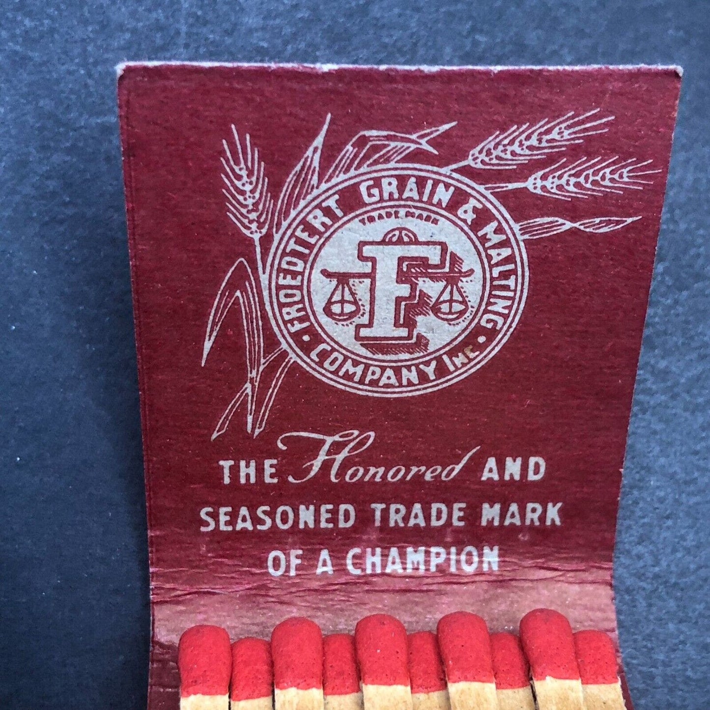 Milwaukee Wisconsin Grain & Malting Co. Full Matchbook c1940's VGC Scarce