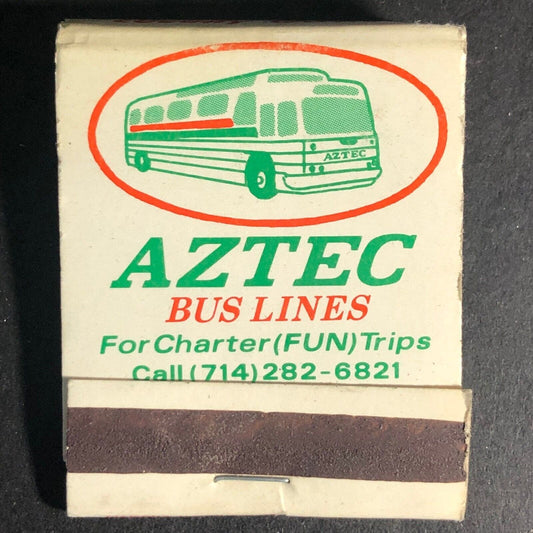 Aztec Bus Lines Matchbook "Disneyland Express" San Diego c1965-1973 Full 20-Str
