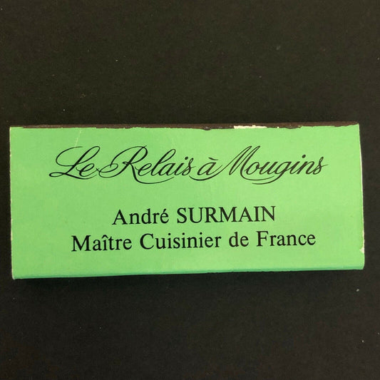 c1980's-90's Wooden Matchbox Matchbook "Le Relais a Maugins" Restaurant France