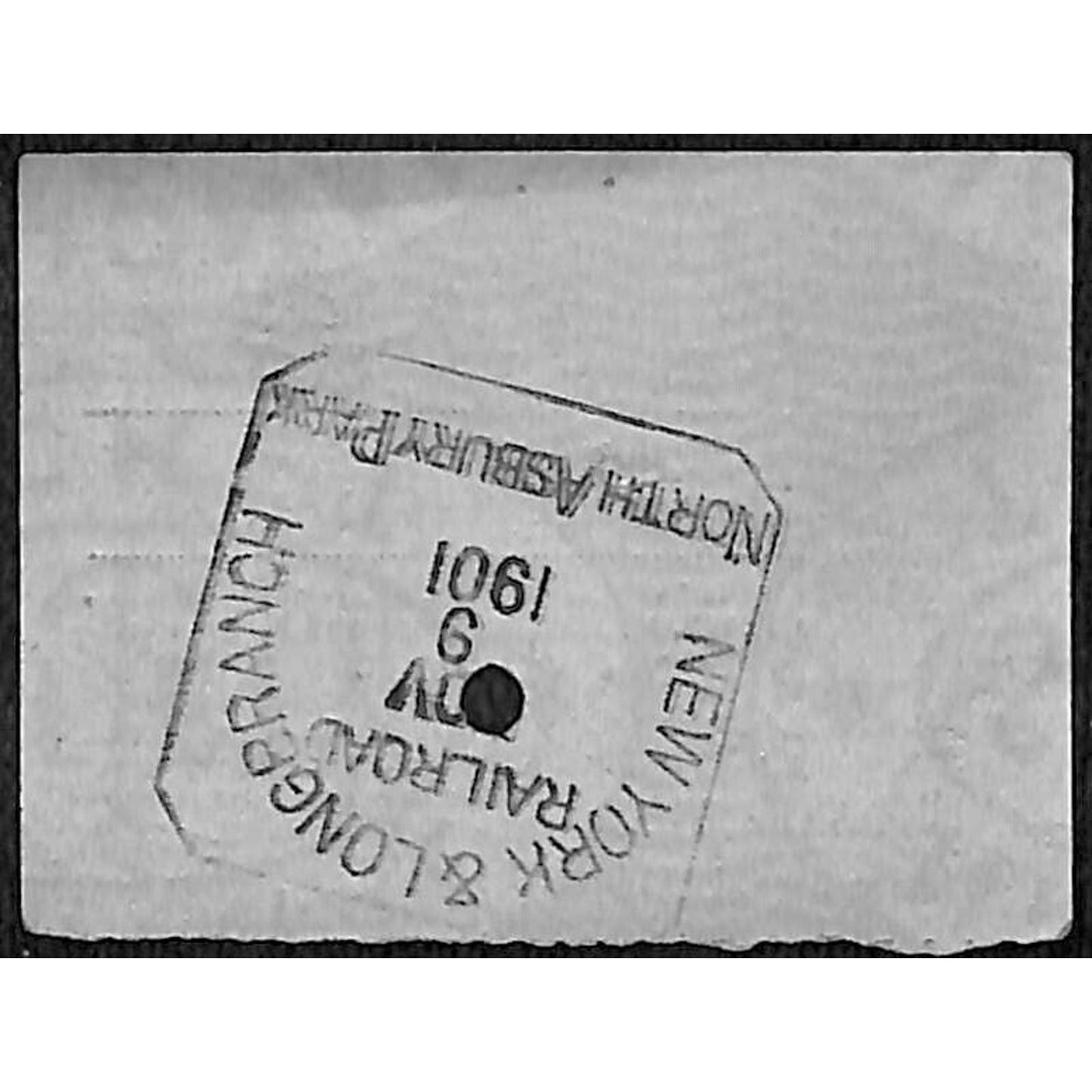 New York & Long Branch Railroad 1901 Ticket North Asbury Park #4004