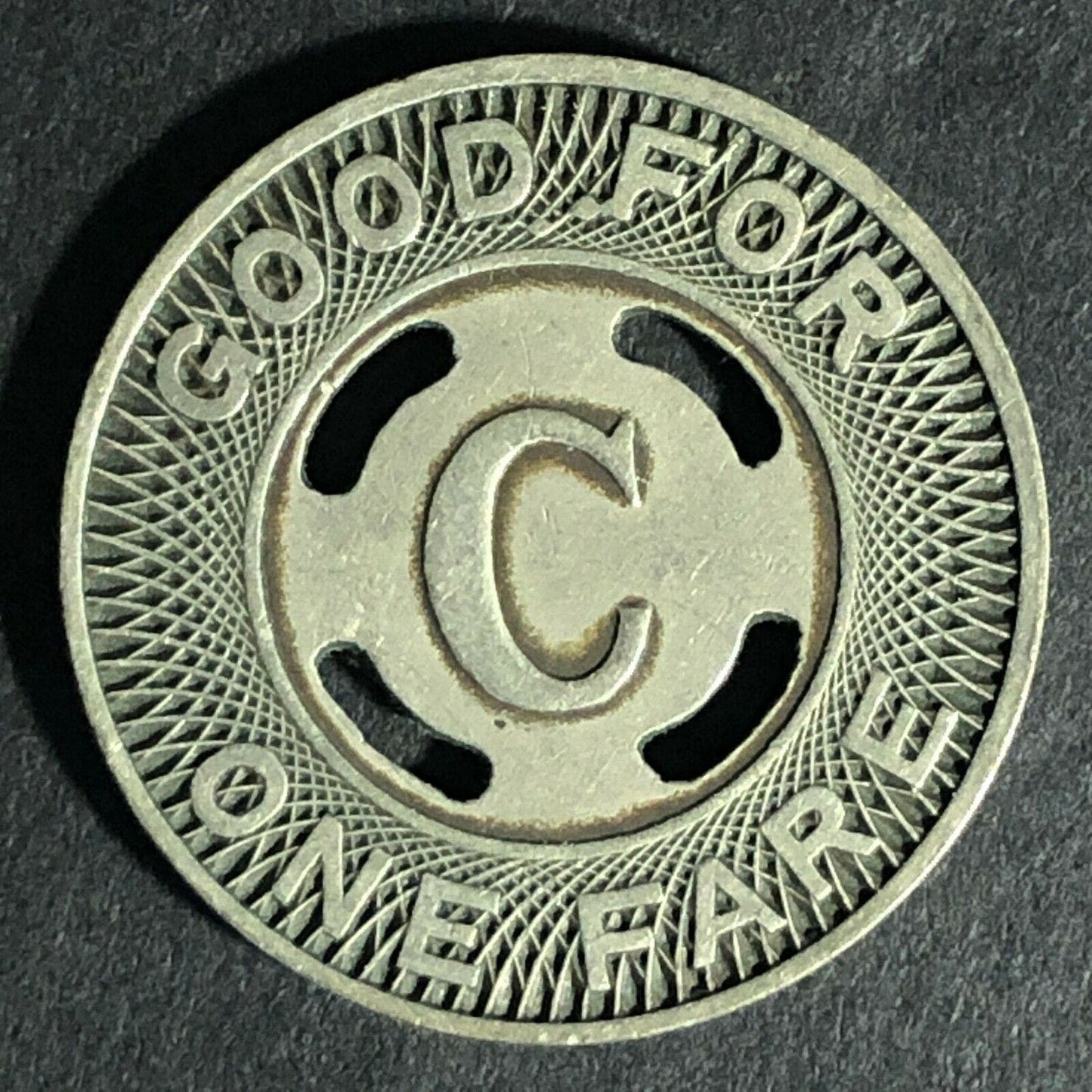 Canton City Lines Token G/F One Fare "C" Transit 22.8mm c1945