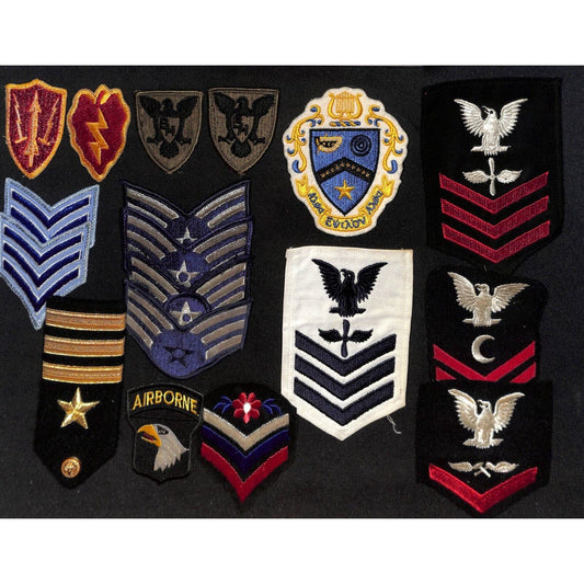 Military Embroidered Patches Group of 18 NOS VGC