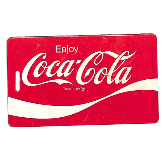 c1970's Enjoy Coca-Cola Hard Plastic Luggage Tag Style "Business Card"