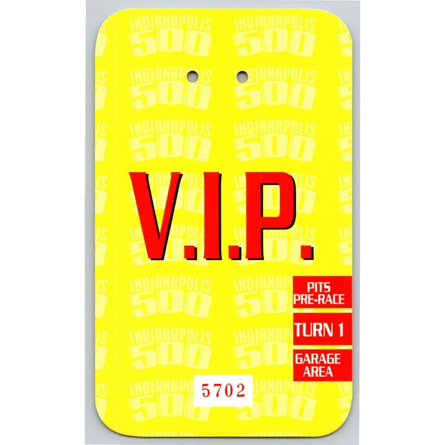1999 Indy 500 V.I.P Pre-Race Turn 1 Garage Pit Pass VGC VIP Indianapolis #5702
