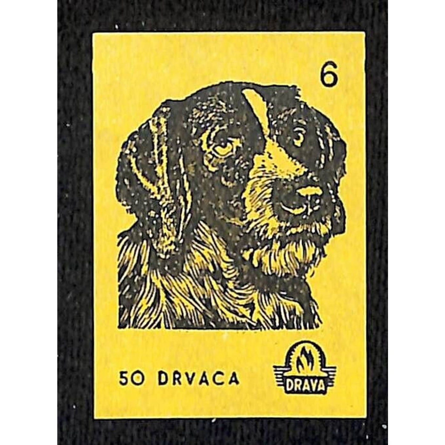 Vintage Yugoslavia Matchbox Label Drvaca Dog Breed Series #6 VGC c1960's