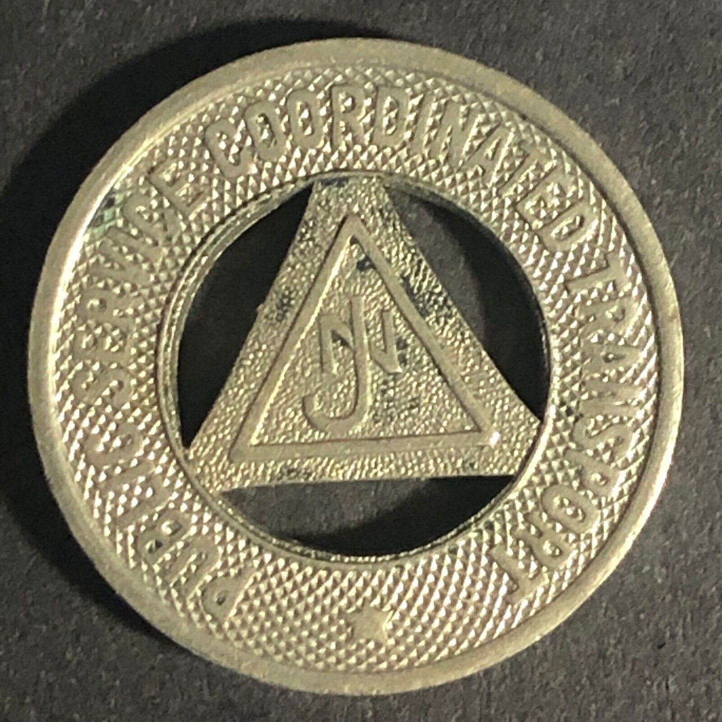 Public Service Coordinated Transport "PS" G/F Brass Transit Token 21.3mm