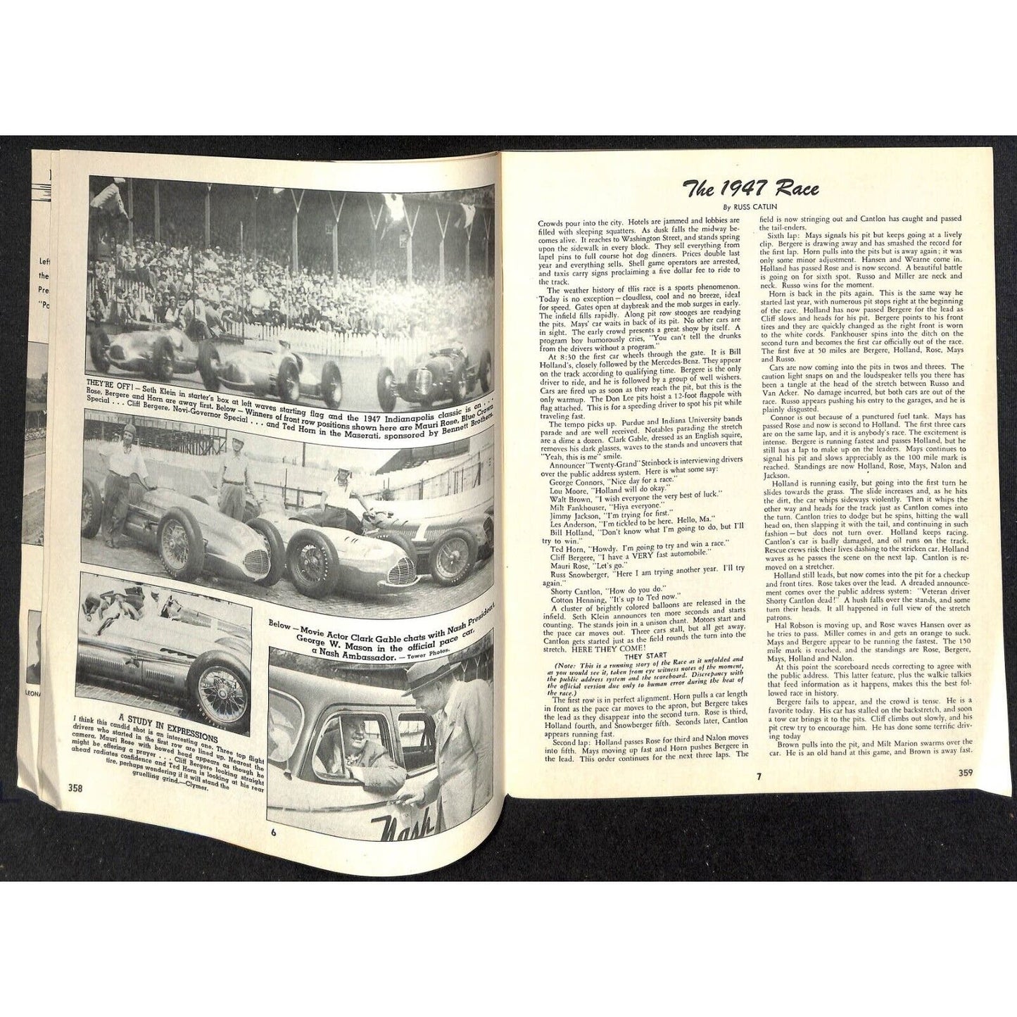 1947 Indy 500 Floyd Clymer's Indianapolis Race History IMS 55pp. VGC
