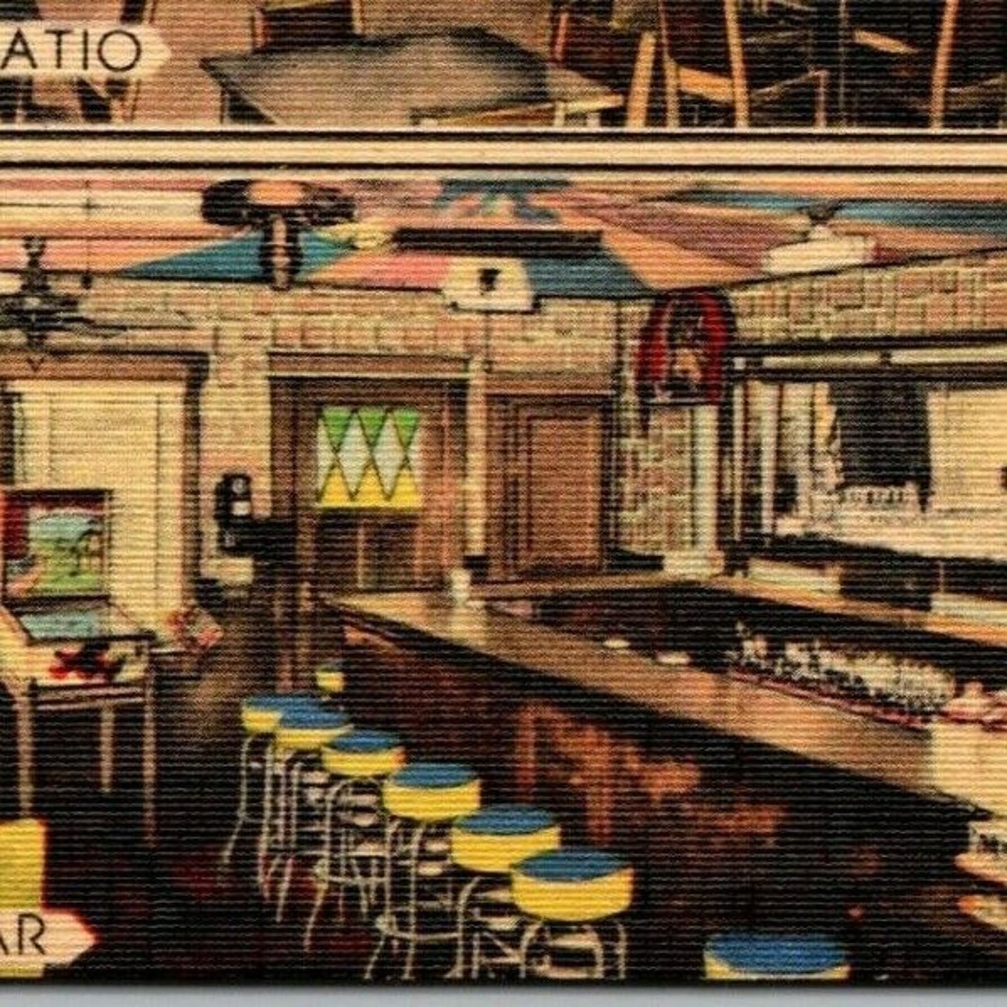 Vintage Linen Advertising Postcard "The Frolic" Dine Dance Bar Patio Tampa, FL