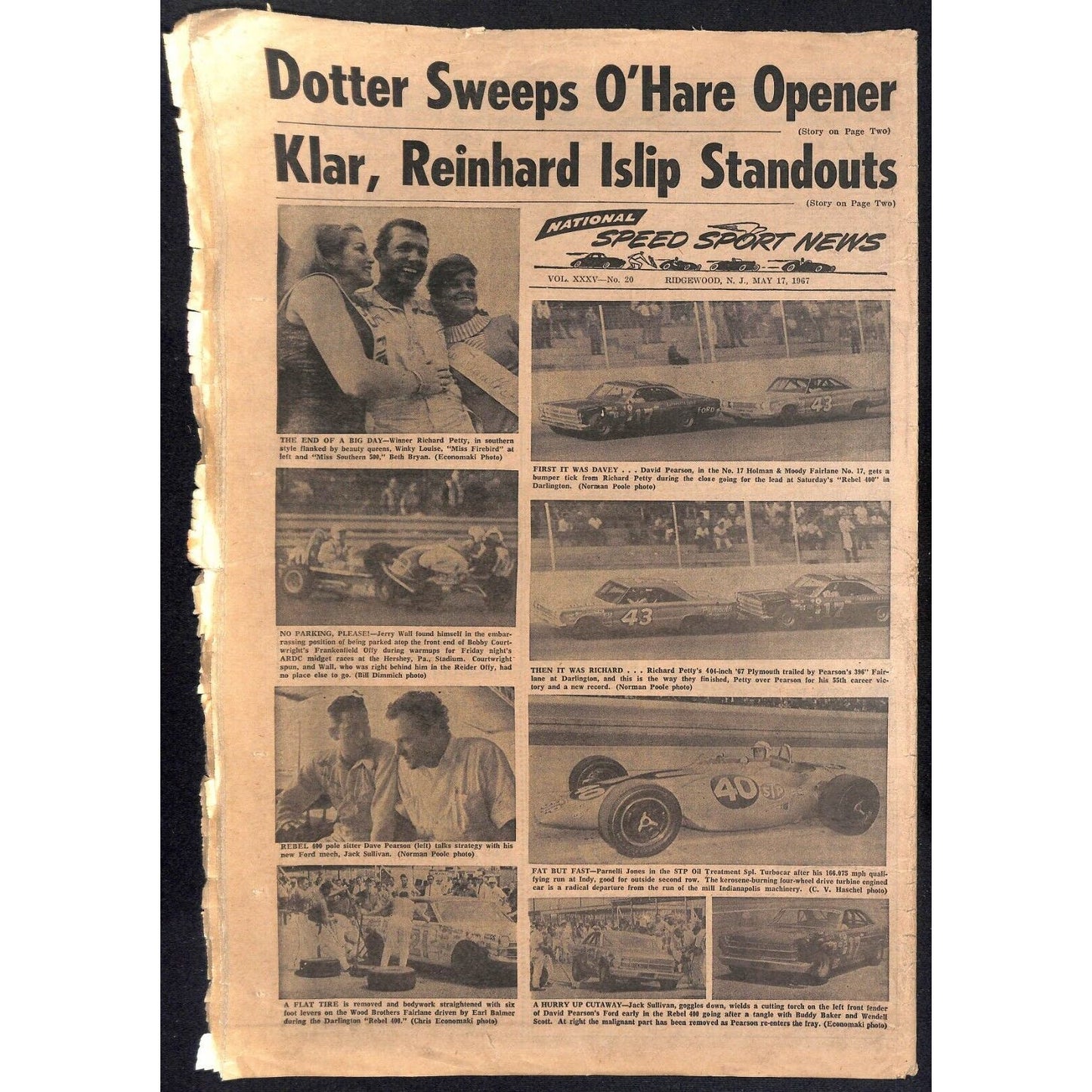 National Speed Sport News 5/17 1967 Andretti Indy Pole Again Racing 23pp