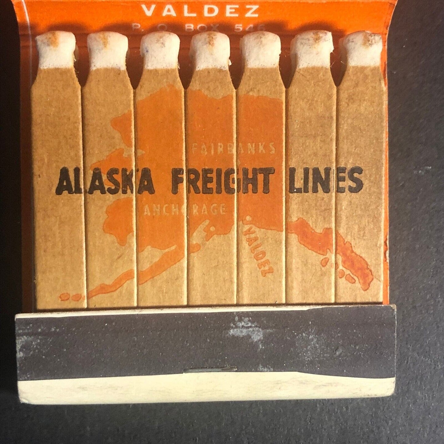 Alaska Freight Lines c1940's-50's 21-Strike FEATURE Matchbook VGC Very Scarce