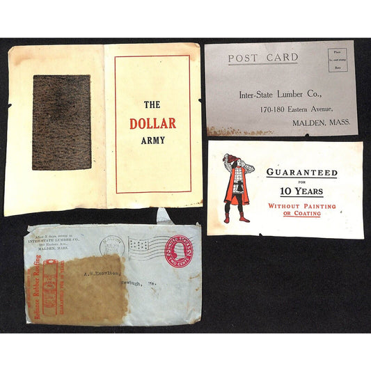 Newburgh, ME Amos W. Knowlton* 1909 Reliance Rubber Roofing Letterhead w/ Sample