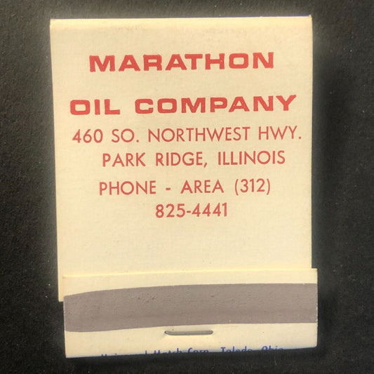Marathon Oil Company Park Ridge, IL Vintage Full Matchbook c1960's VGC