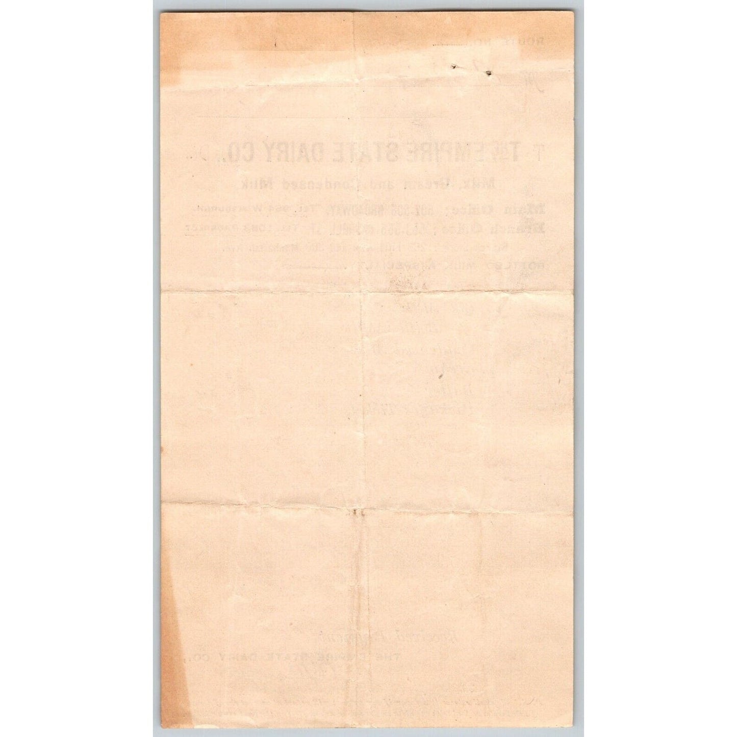 Empire State Dairy Brooklyn, NY August 1 1902 Billhead to: Isaac Post VGC