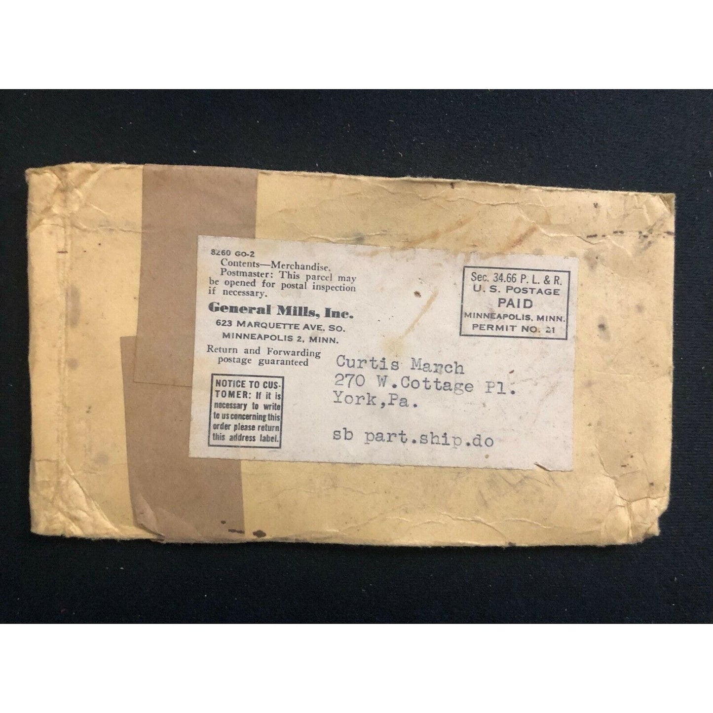 4 1953-54 Gen Mills Wheaties Mini Bicycle License Plate Mailing *Envelopes ONLY*