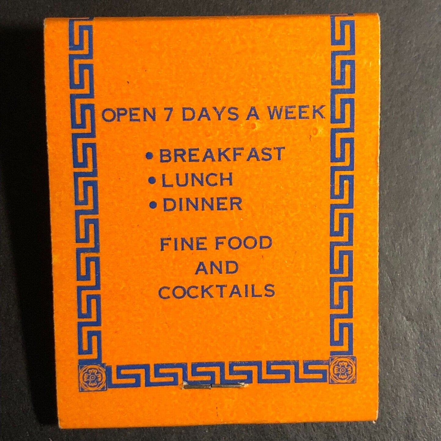 Spiro's Restaurant Lounge Alsip, IL Full Matchbook c1968-73 Scarce