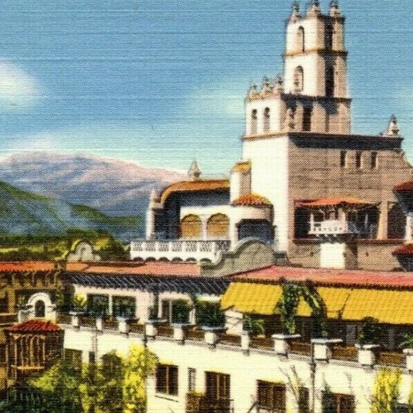 Vintage Linen Postcard - Mission Inn Riverside, California