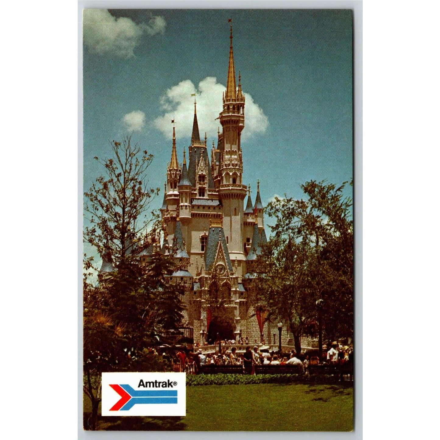 Vintage Disney World Postcard - Cinderella's Castle - Amtrak