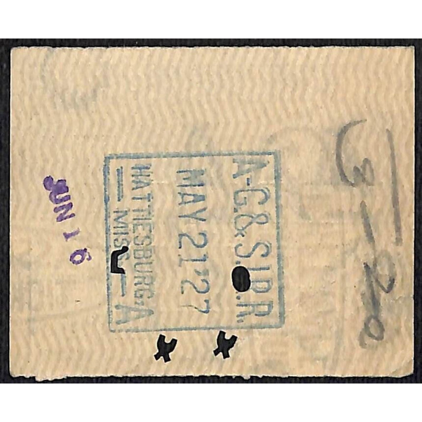 Gulf & Ship Island Railroad 1927 Ticket Chicago Minneapolis #304
