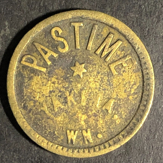 Early "Pastime" Yakima, WN. (Washington) Good For 1c In Trade Brass Token 19mm