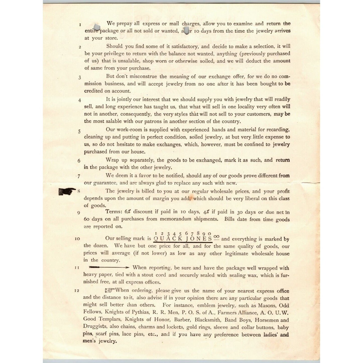 1895 Letterhead Billhead G.A. Soden & Co. Jewelry Gold Chicago Ephraim Baker*