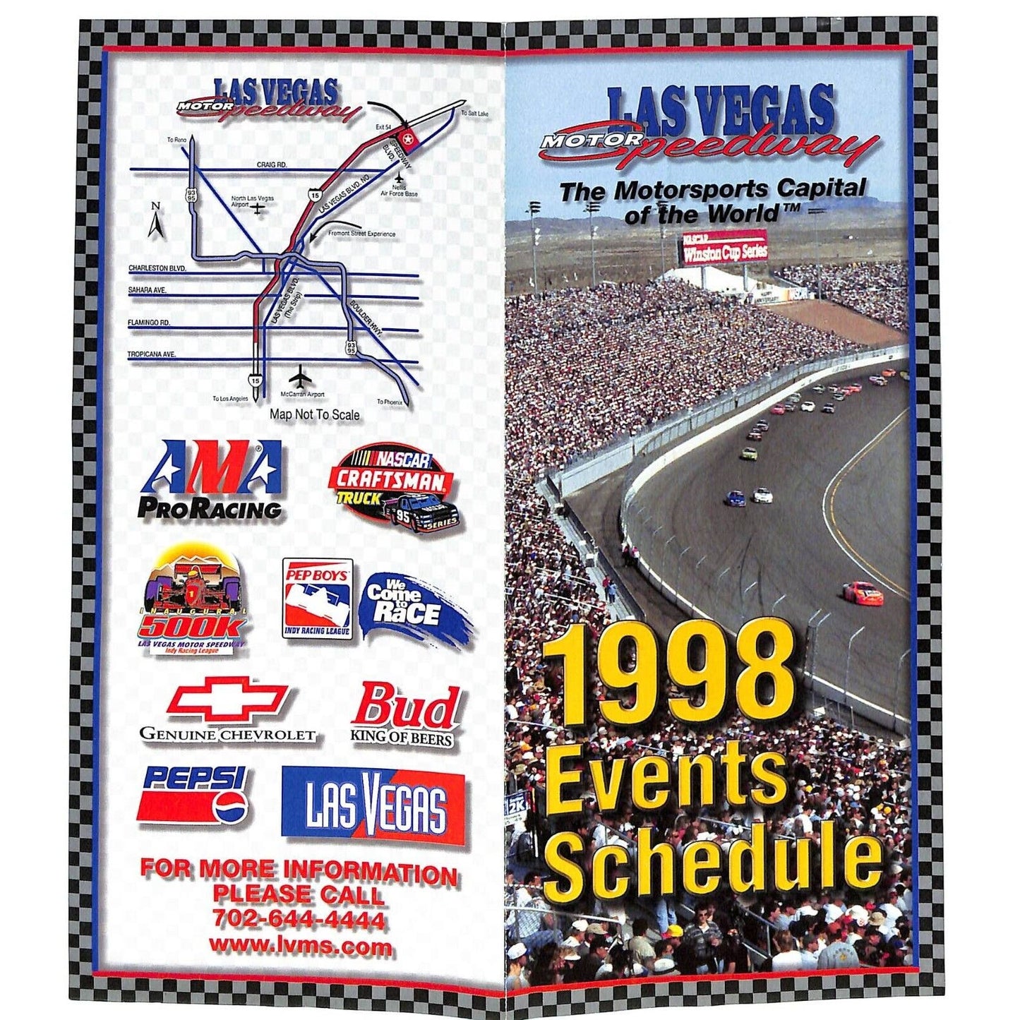 1998 Las Vegas Motor Speedway NASCAR Winston Cup Series Events Schedule VGC