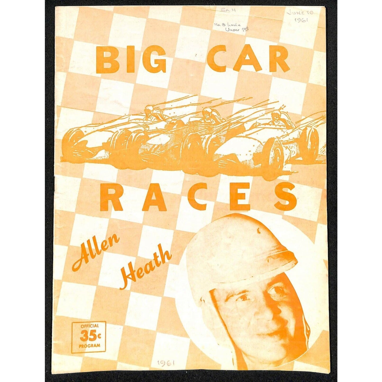 Scarce Jun 10 1961 Auto Racing CRA Big Car Program Ascot Gardena, CA 12pp