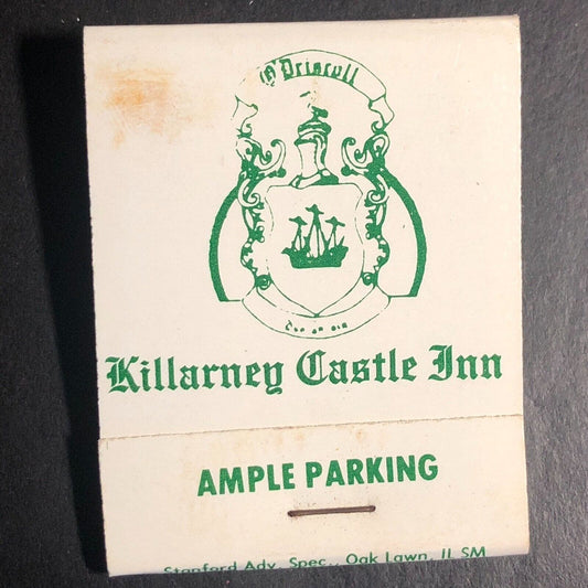 Killarney Castle Inn Restaurant Palos Hills, IL Matchbook c1974-84
