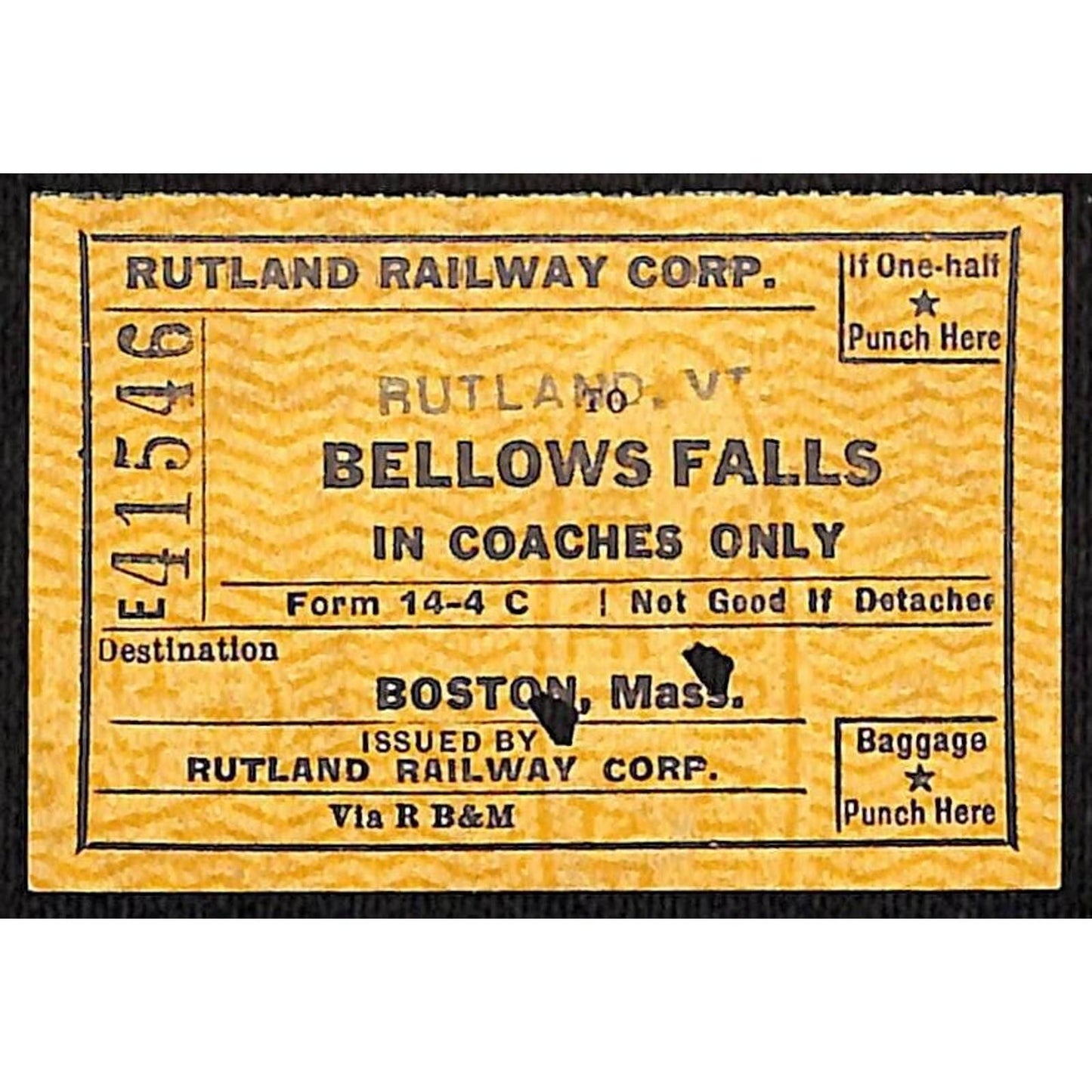 Group of 10 Mostly 1953 Rutland Railroad Tickets / Stubs