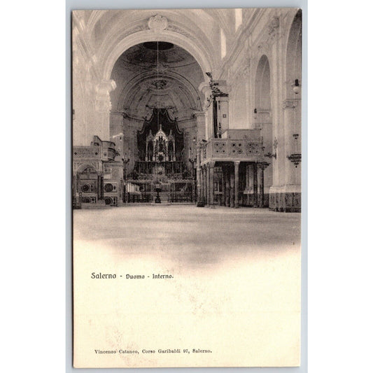Italian Postcard Salerno Cathedral Interior 1901-1907 NP VGC
