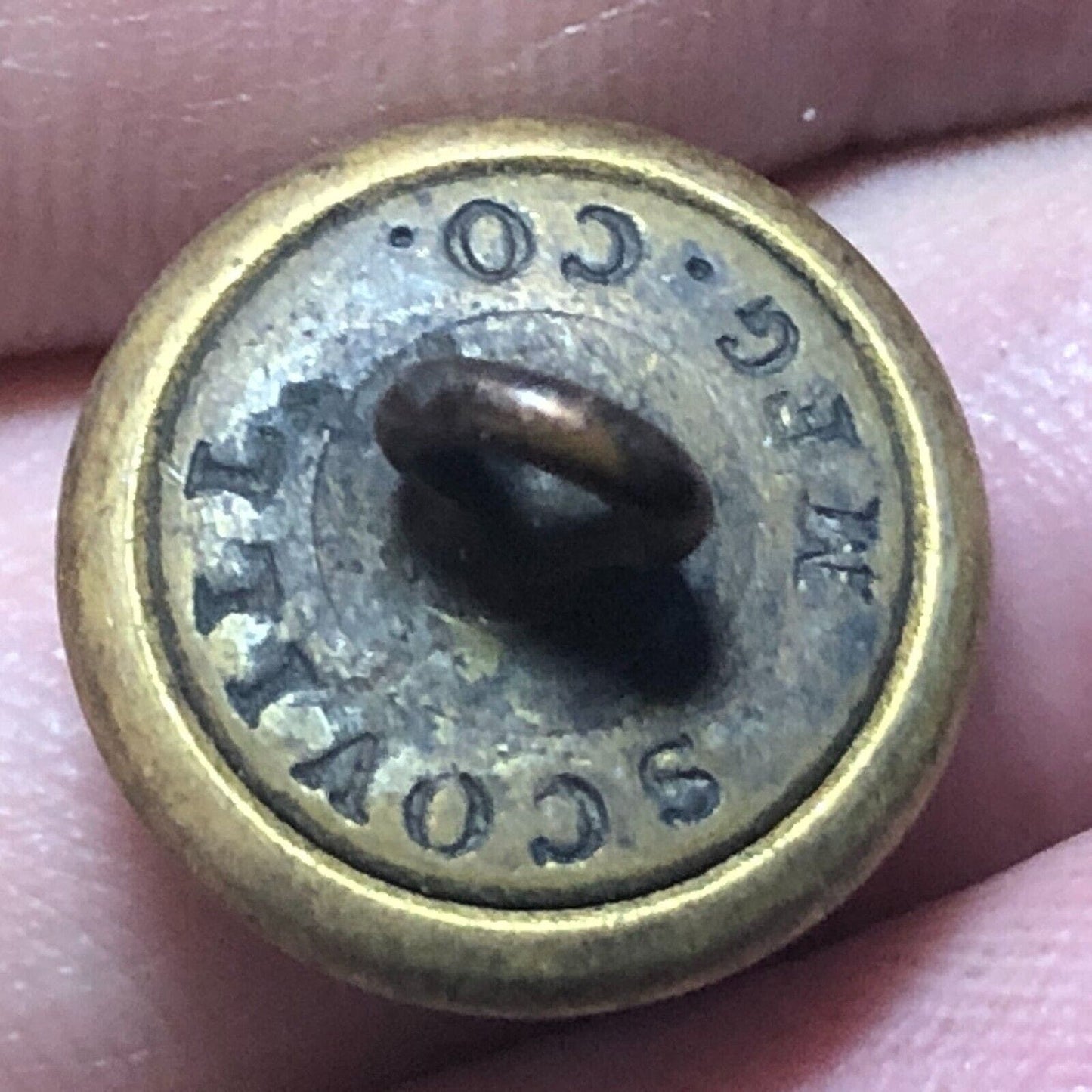 Erie Railroad Uniform Button Brass 1/2" - Convex / Scovill Mf'g