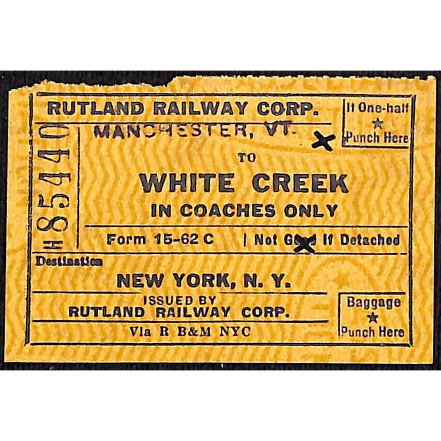 Group of 10 - Mostly 1953 Rutland Railroad Tickets / Stubs