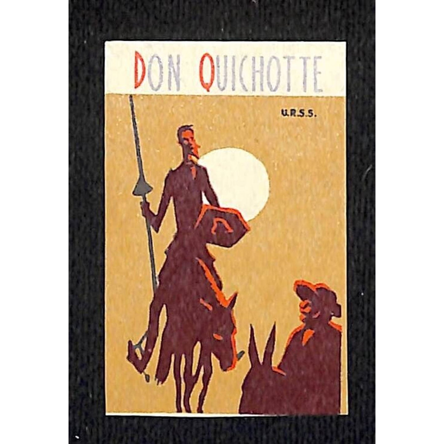 Vintage Matchbox Label Don Quichotte (USSR Film c1957 ?)