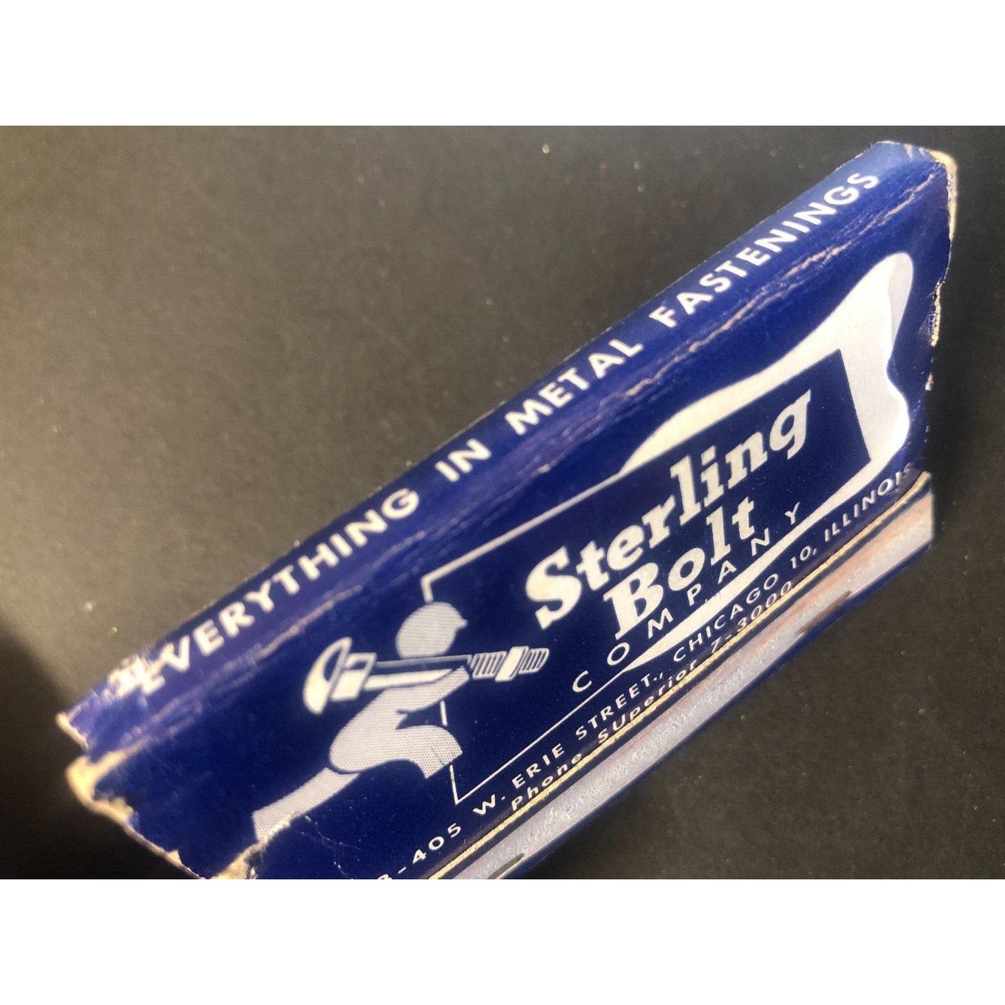 Sterling Bolt Co. Chicago Vintage 3/4 Full Matchbook c1950 - 1960
