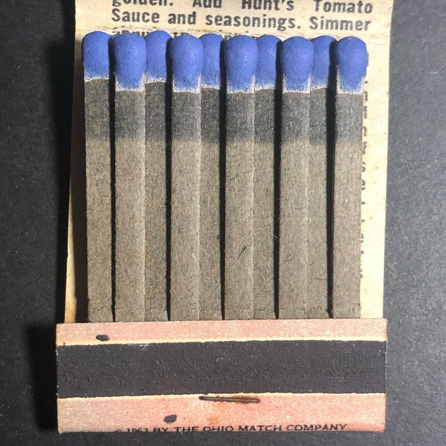 1960's Full Matchbook - Hunt's Tomato Sauce w/ Hot Dog Loaf Recipe