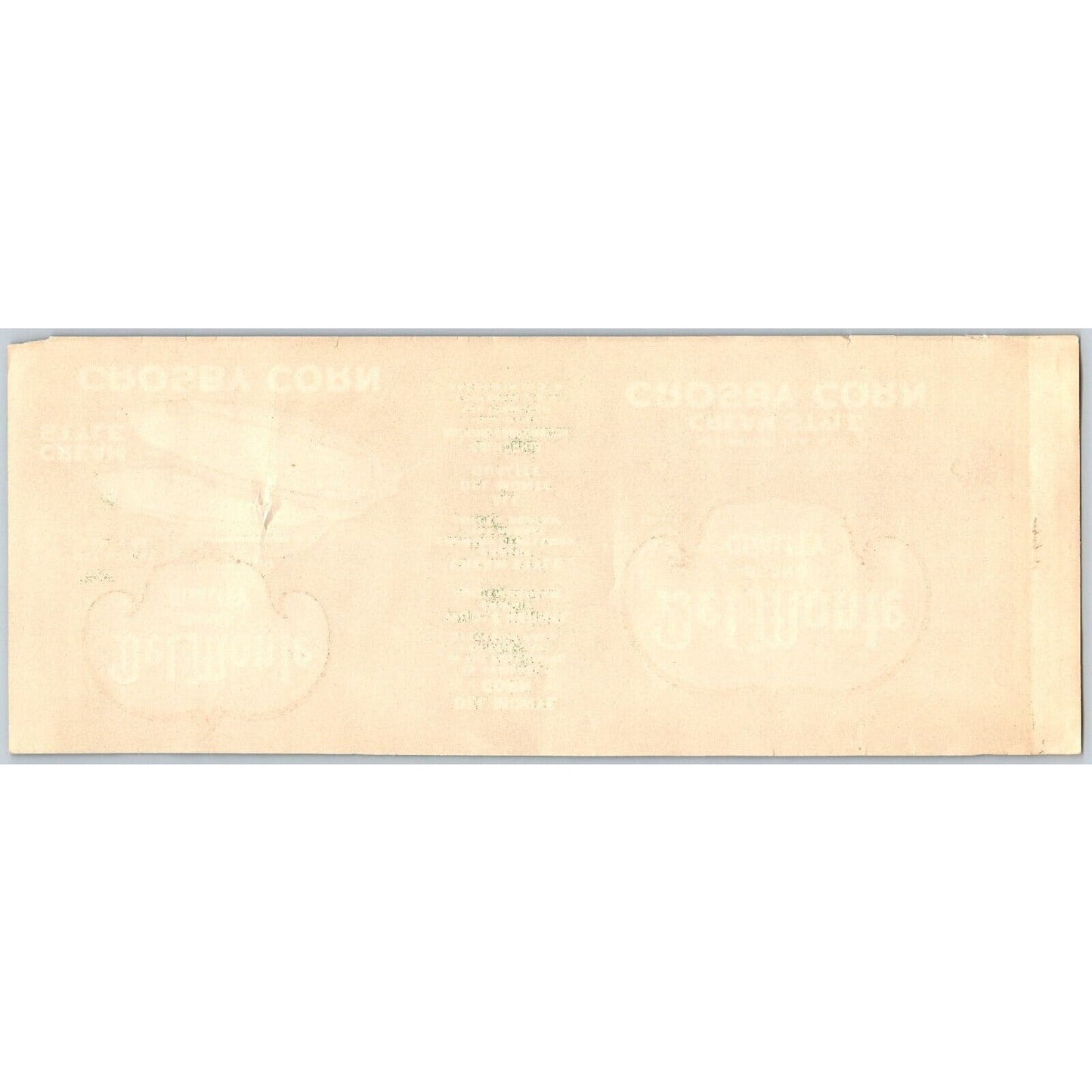 Del Monte Crosby Corn Cream Style Paper Can Label c1930's