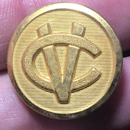 Central Vermont Railway Brass Uniform Button 3/4" Superior Quality