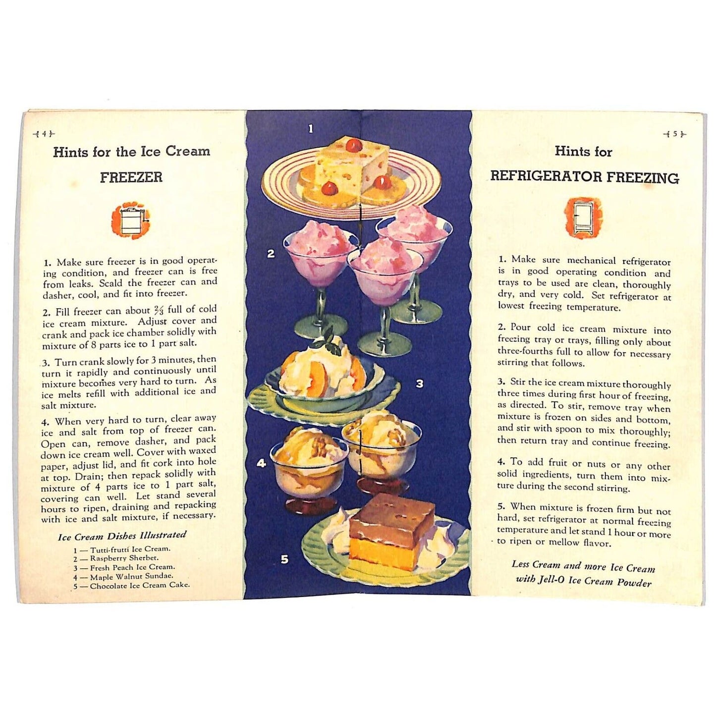 Jell-O Ice Cream Powder Recipe Booklet 1935 7pp VGC Scarce