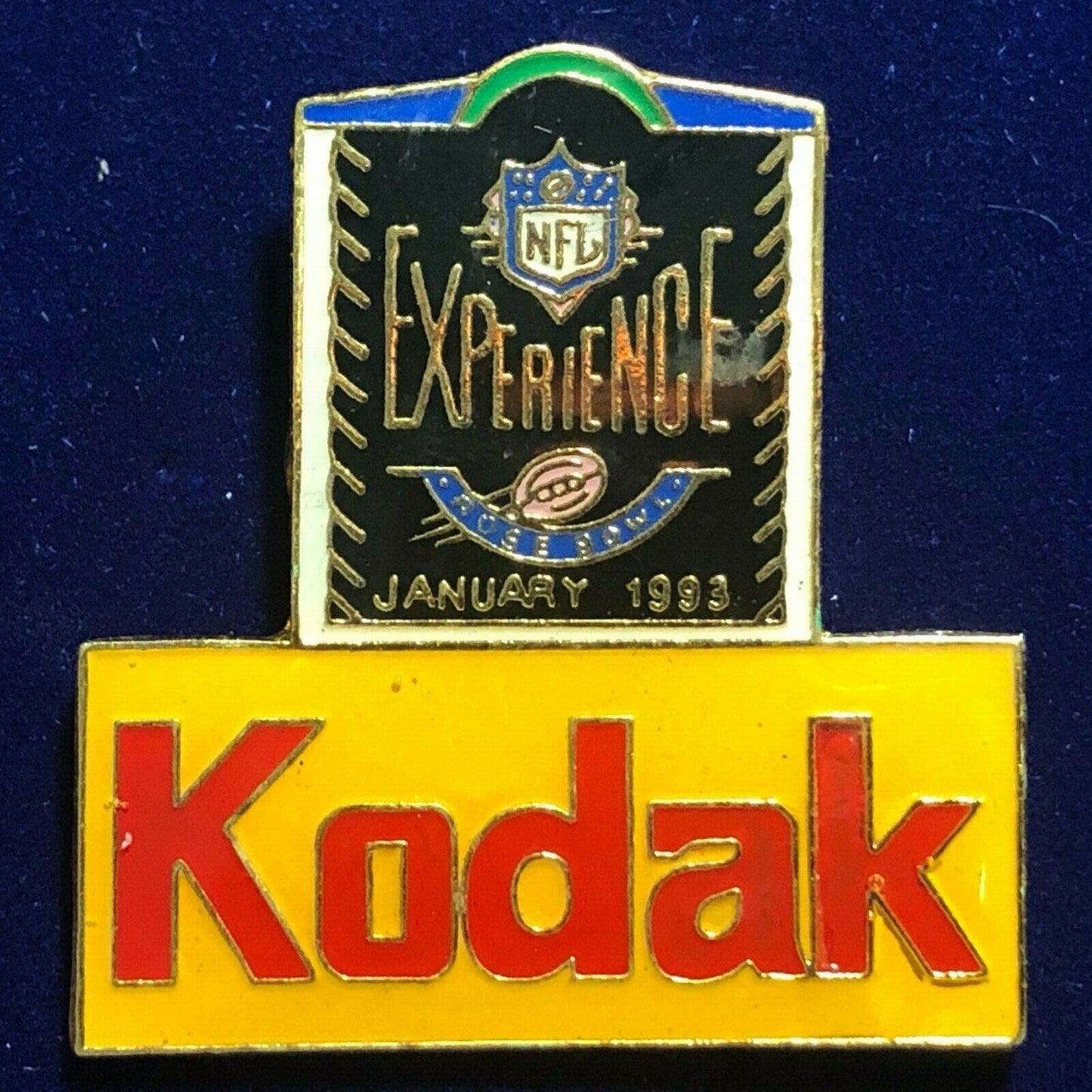Scarce Kodak Lapel Hat Pin - Rose Bowl NFL Experience January 1993
