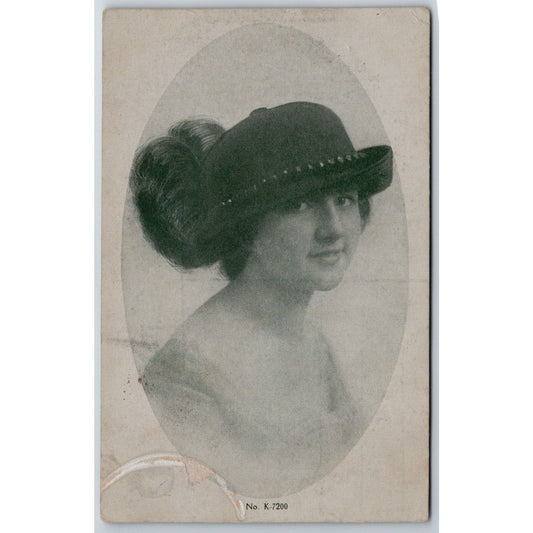 Latham, OH Melva Manger Millinery Goods Advertising Postcard PM 1914