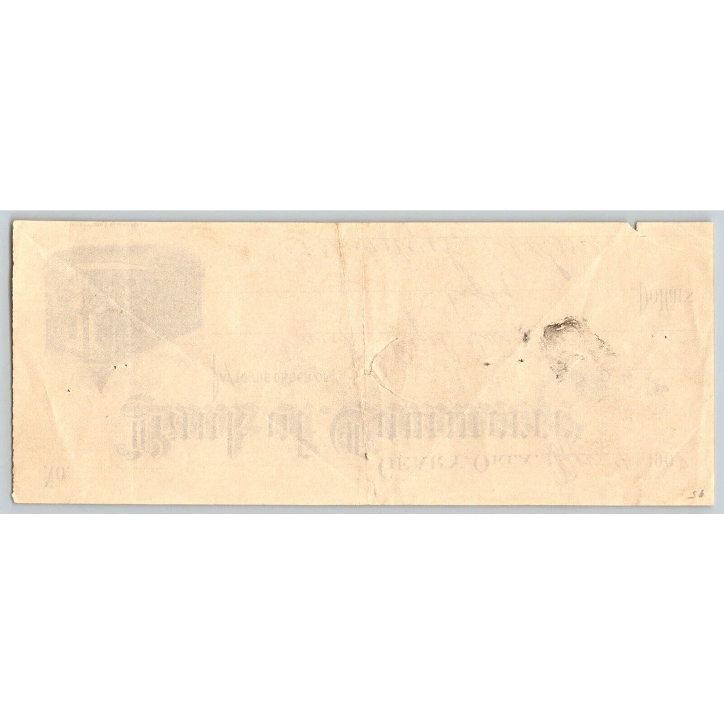 Geary Oklahoma Territorial 1907 $50 Bank Check - Scarce