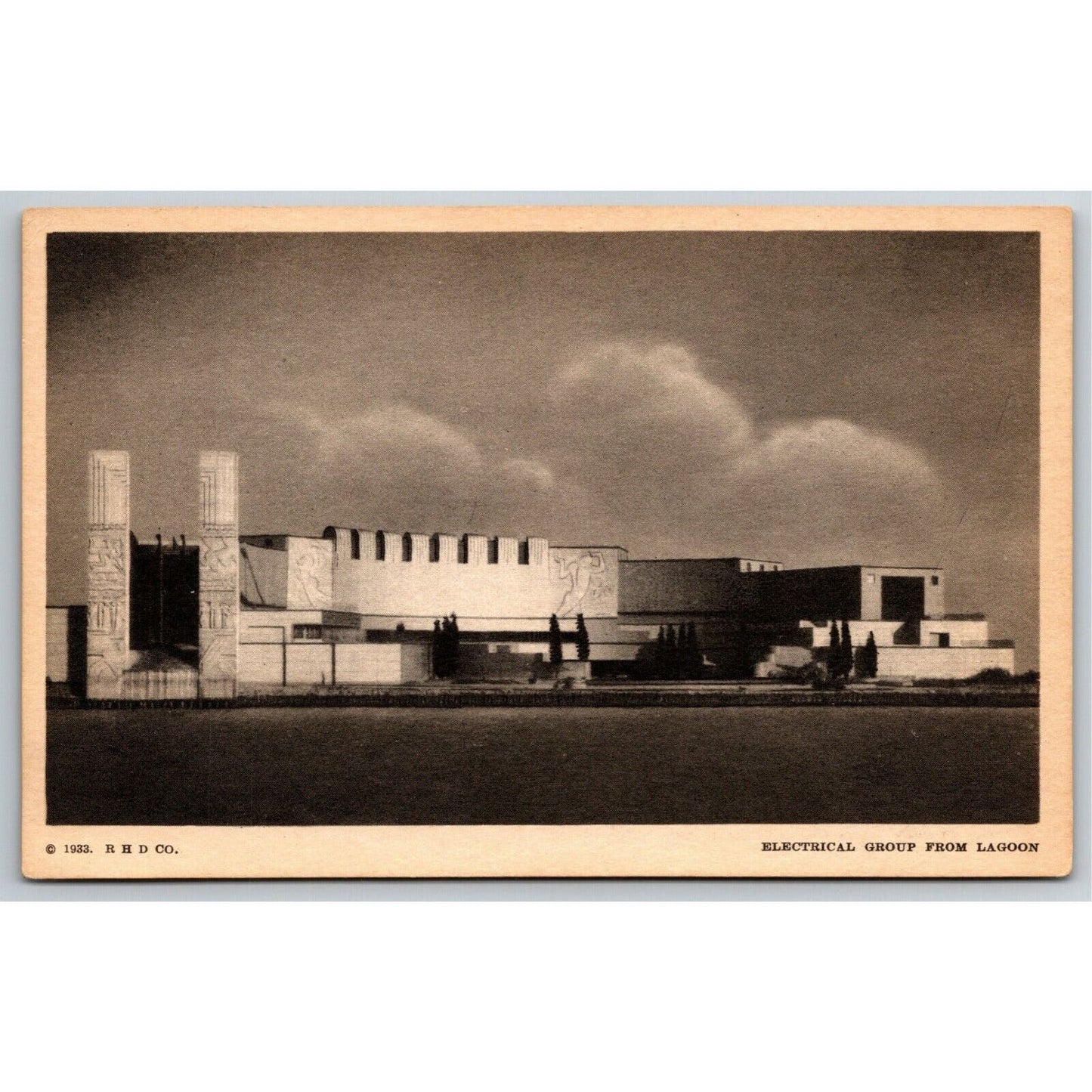 Vintage Postcard 1933 Chicago World's Fair "Electrical Group from Lagoon" UNP VG