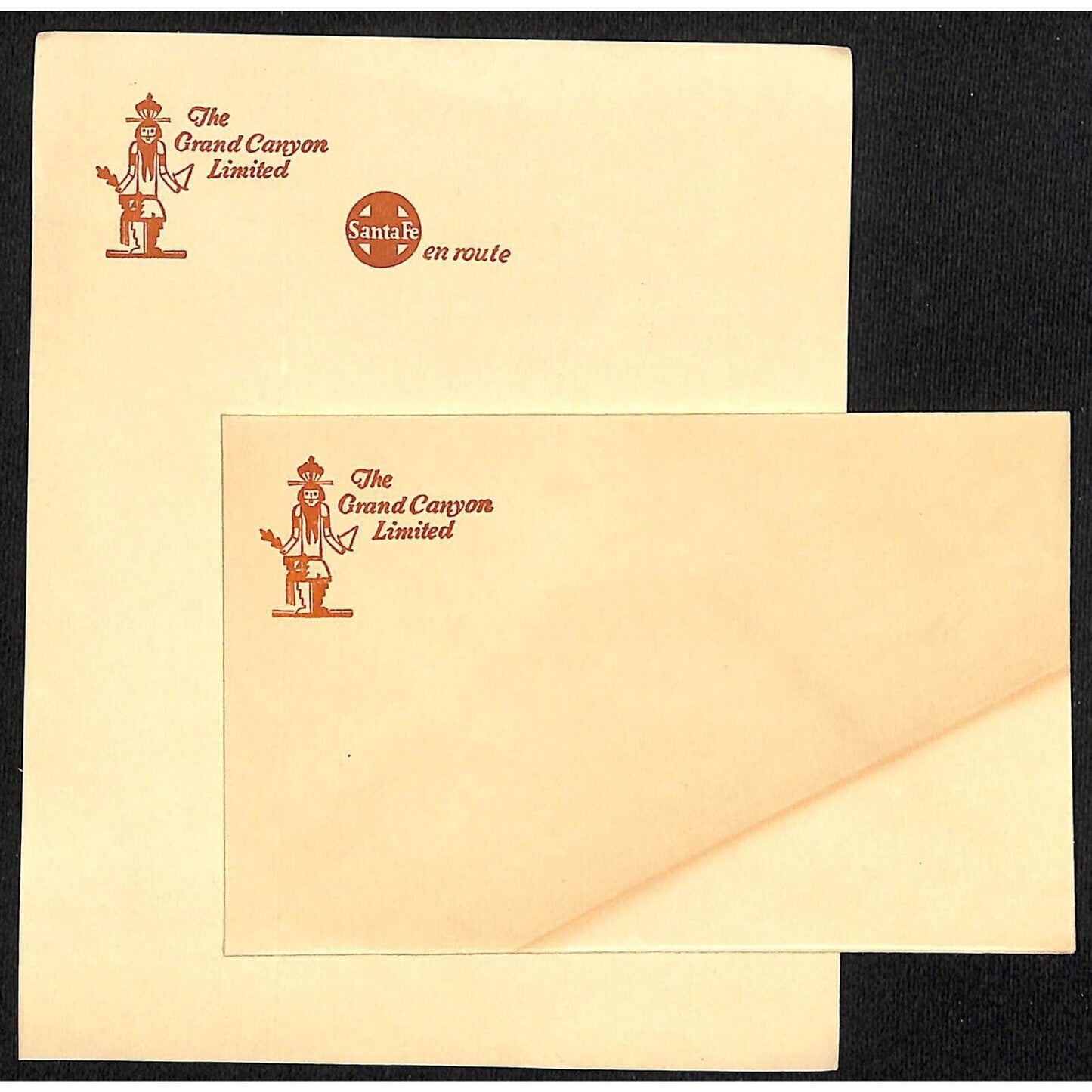 The Grand Canyon Santa Fe Railroad Envelope / Sheet Stationary Set - NOS